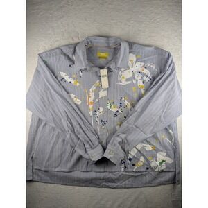 NWT $118 Maeve Anthropologie Button Down Shirt Womens Small Striped Floral Print
